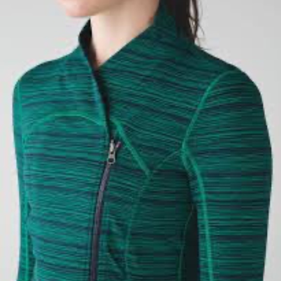 Lululemon Precision Jacket Cyber Jungle Hero Blue Green Size 10 - Picture 2 of 5